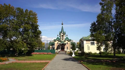 Landscape, architecture, building, temple, Slyudyanka, Irkutsk region 库存影片 154167883