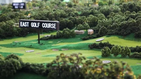 Landscape Architecture Miniature Model of a golf course resort Stock Footage 228408240
