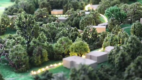 Landscape Architecture Miniature Model of a golf course resort Stock Footage 228408456