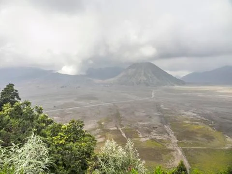 Landscape around Mount Bromo in Java Foto stock