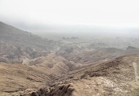 Landscape around Mount Bromo in Java Scenery around Bromo Tengger Semeru N... Stock-Fotos