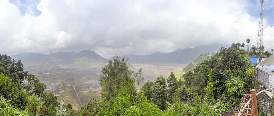 Landscape around Mount Bromo in Java Scenery around Bromo Tengger Semeru N... Stock-Fotos