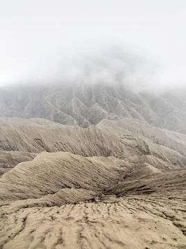 Landscape around Mount Bromo in Java Scenery around Bromo Tengger Semeru N... Stock-Fotos