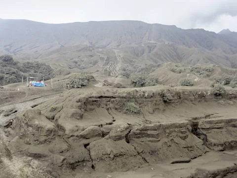 Landscape around Mount Bromo in Java Scenery around Bromo Tengger Semeru N... Stock-Fotos