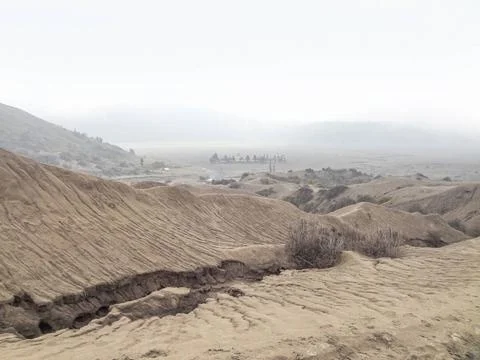 Landscape around Mount Bromo in Java Scenery around Bromo Tengger Semeru N... Stock-Fotos