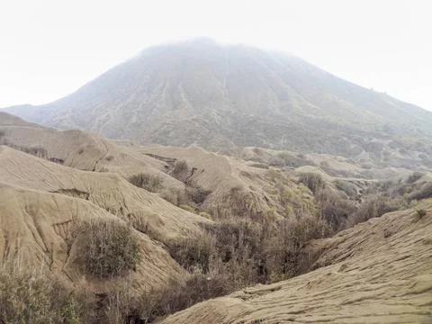 Landscape around Mount Bromo in Java Scenery around Bromo Tengger Semeru N... Stock-Fotos