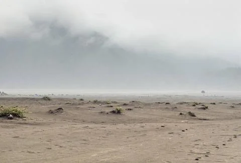 Landscape around Mount Bromo in Java Scenery around Bromo Tengger Semeru N... Stock-Fotos