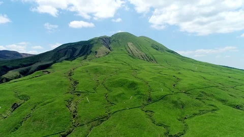 Landscape of Aso area in Japan Stock Footage