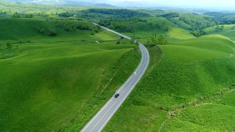 Landscape of Aso area in Japan Stock Footage 89075375