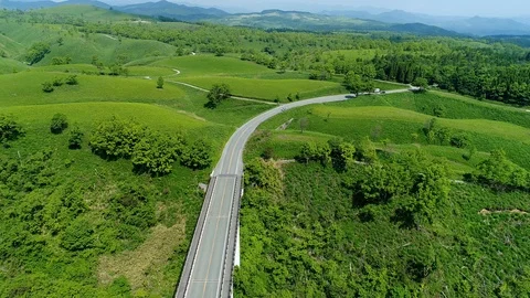 Landscape of Aso area in Japan Stock Footage 89075477