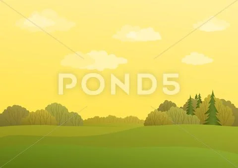 Landscape, autumn Stock Illustration