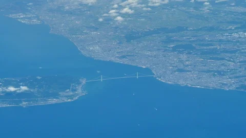 Landscape of Awaji island, aerial view Stock Footage 94431253