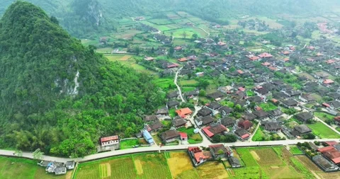 Landscape of Bac Son valley around in the morning Stock Footage 296801927
