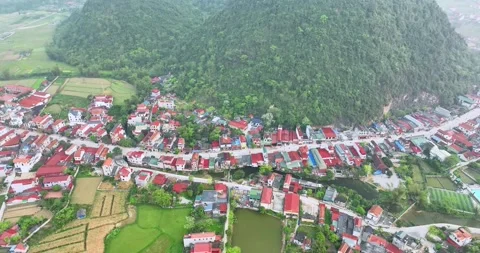 Landscape of Bac Son valley around in the morning Stock Footage 296802050