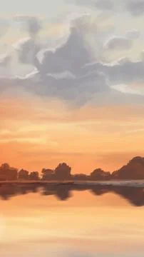 Landscape background. Abstract art template. Vector illustration. Stock Illustration