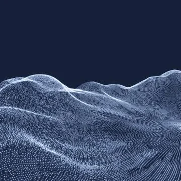 Landscape Background. Terrain. 3D Technology Vector Illustration. Stock Illustration