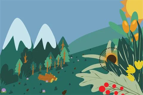 Landscape Background Vector Stock Illustration