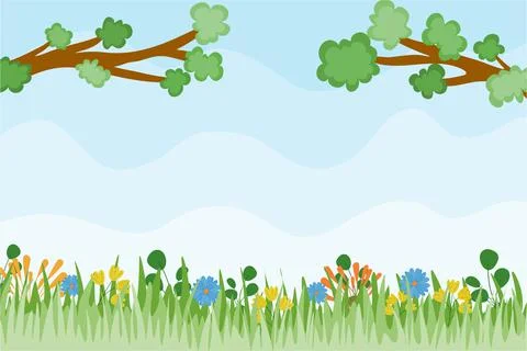 Landscape Background Vector Illustrazione stock