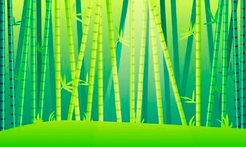 Landscape Bamboo forest Stock Illustration