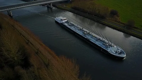 Landscape barge river drone 動画素材 101641638
