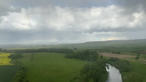 Landscape Bavaria rainy cloudy germany Stock Footage 314896457