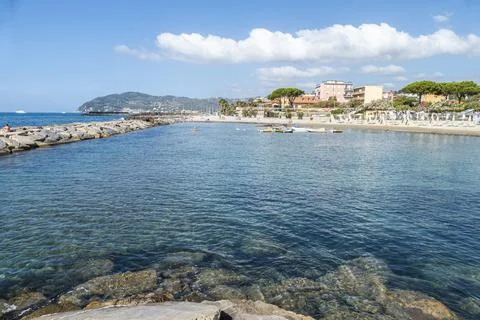 Landscape of the beach of Cervo Stock Photos