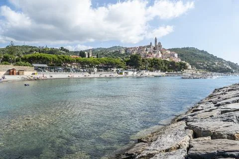 Landscape of the beach of Cervo Stock Photos