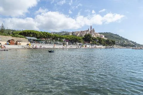 Landscape of the beach of Cervo Stock-Fotos
