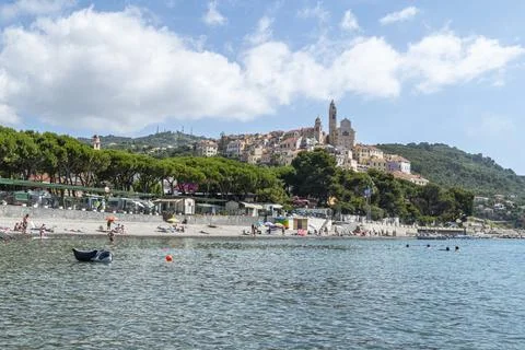 Landscape of the beach of Cervo Stock Photos