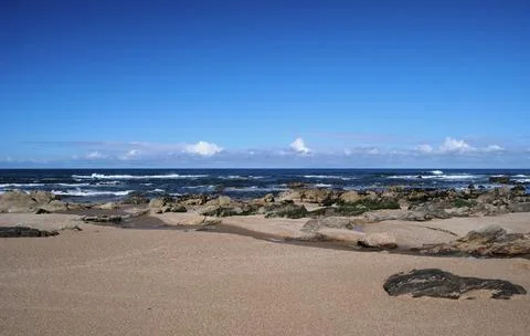 Landscape of a beach with ocean Stock Photos