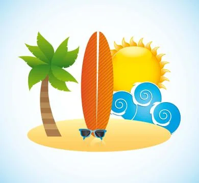 Landscape beach  over white background. vector illustration Stock Illustration