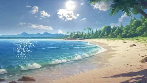 Landscape in the beach with palm trees summer season Stock Footage 249688060