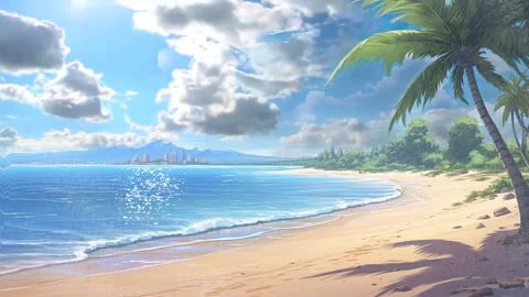 Landscape in the beach with palm trees summer season Stock Footage 249688250