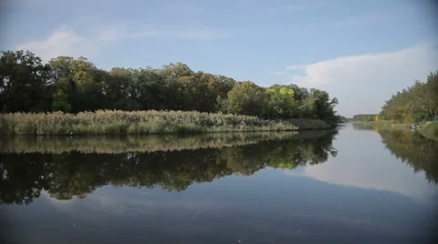 Landscape beautiful river, backwater Stock Footage 45792923