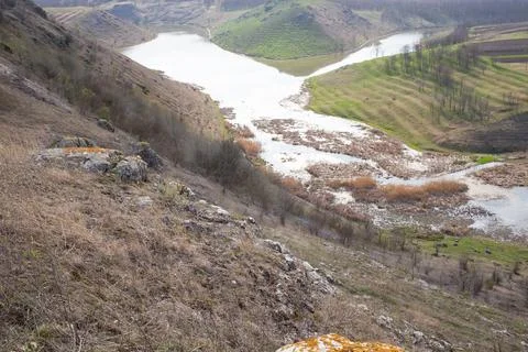 Landscape with beautiful view of river. Stock Photos