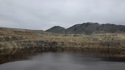 Landscape with Berkeley Pit Stock Footage 90057938