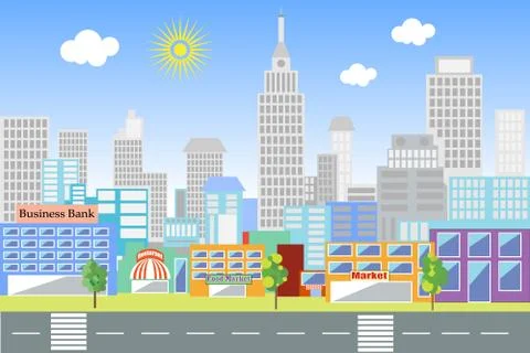 The landscape of the big city Stock Illustration