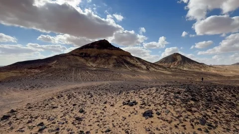 Landscape of the black desert in Egypt Stock Footage 313333843