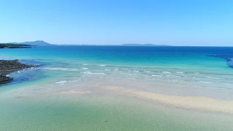 Landscape of the blue beach Video stock 81238853