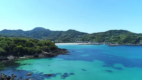 Landscape of the blue beach Video stock 84846393