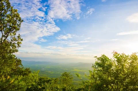 Landscape of blue sky with cloud Stock Photos