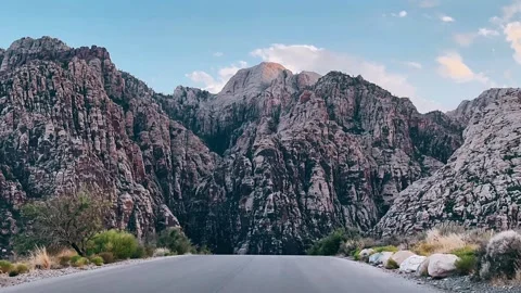Landscape with blue sky, mountain, landscape, rock, nature Stock Footage 252153756