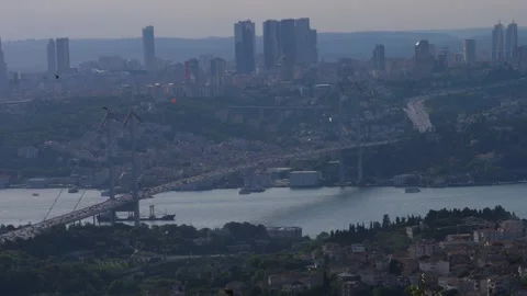 Landscape of Bosphorus Bridge Stock Footage 145761778