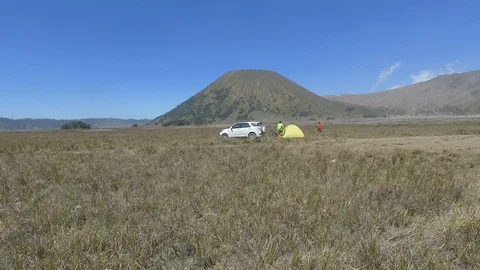 Landscape Bromo Volcano Stock Footage 92005451