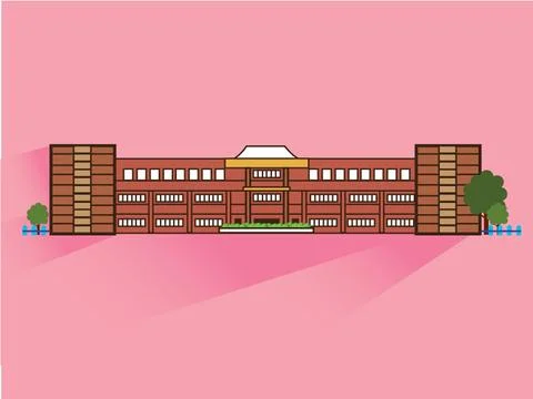 Landscape building office, illustration vector Ilustración de archivo