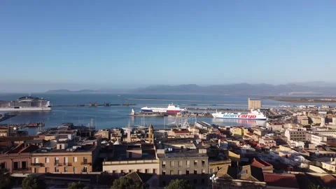 Landscape Cagliari drone view Stock Footage