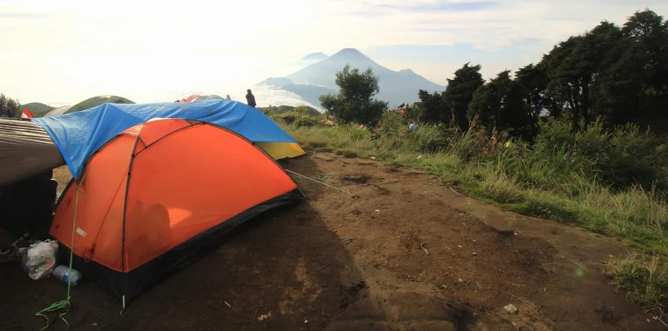 Landscape camping ground Stock Photos