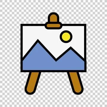 Landscape canvas painting vector in modern flat style, ready to use icon Stock-Illustration