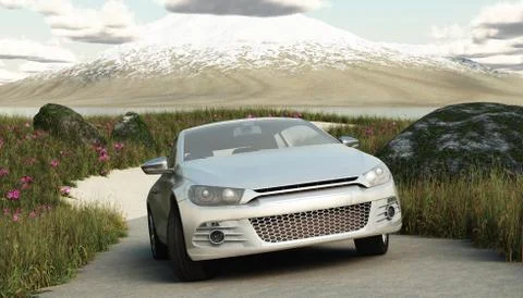 Landscape car 2 Stock Illustration