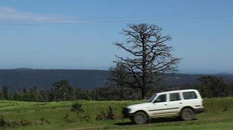 Landscape car driving past Stock Footage 42913752